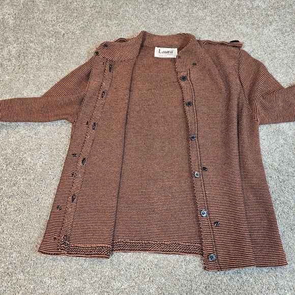 Laura By Alyzia Vintage Woven Striped Button Swetter Jacket Multicolor Size 6 - Picture 9 of 10